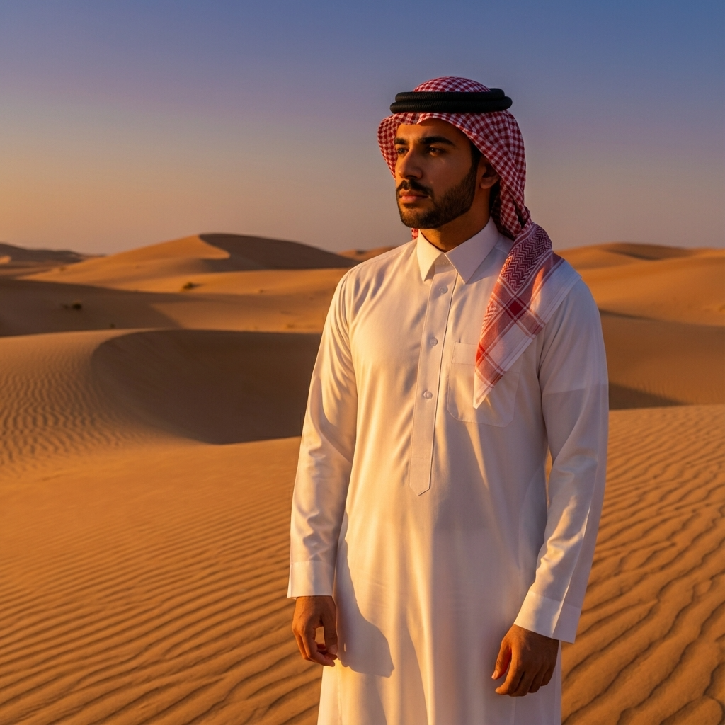 Pearl Signature bespoke luxury thobe crafted for Arabian elegance